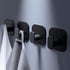 Self Adhesive Hooks - 4 Pack Heavy Duty Wall Hooks no Damage, Sticky Hook for Hanging Coat/Robe/Towel, Stick on Kitchen/Bathroom/Shower (Matte Black, Stainless Steel)