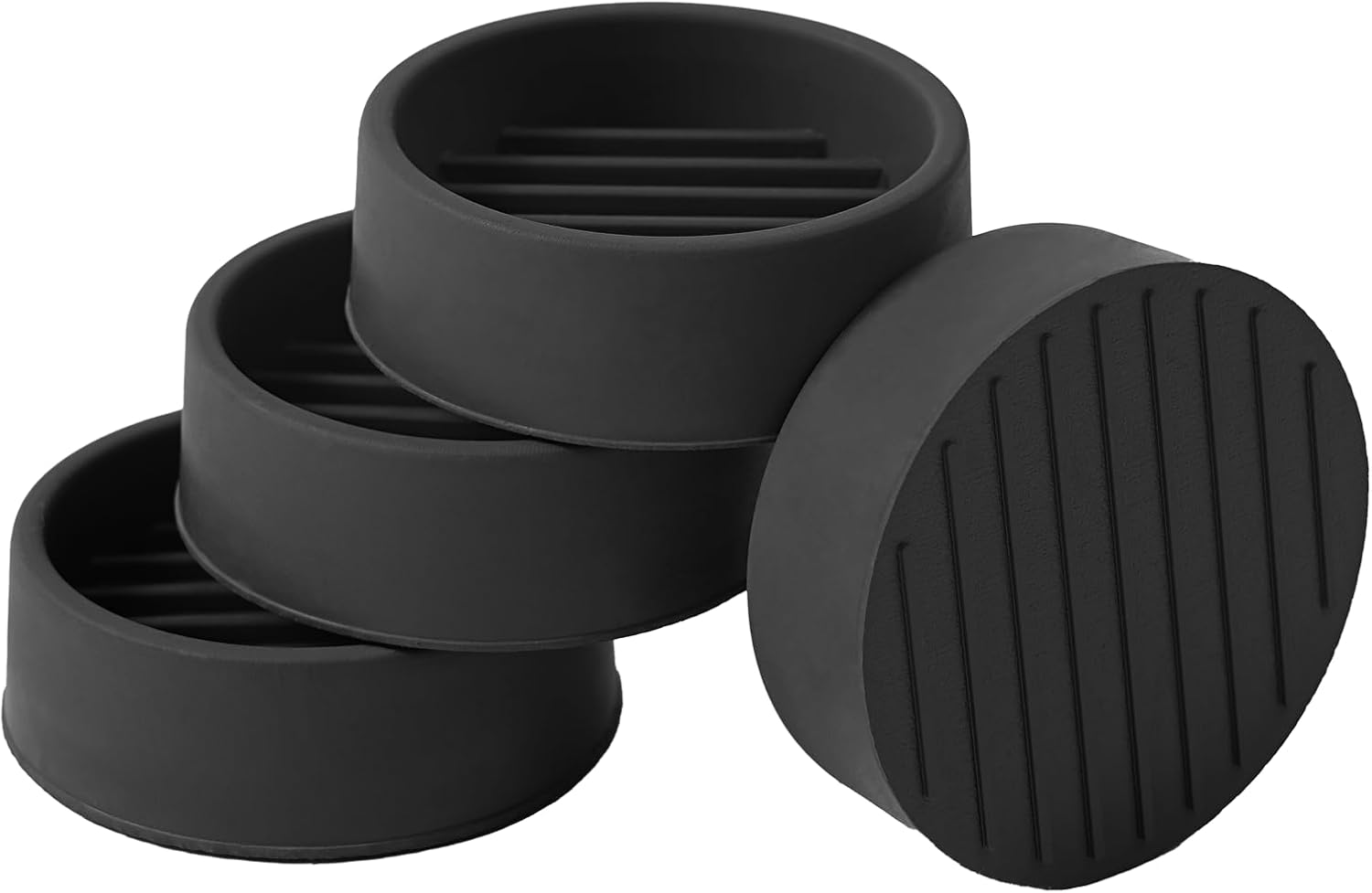 1.5x1.5 Round Rubber Furniture Caster Cups, Anti-Sliding Furniture Pads Bed Stopper Floor Protectors with Grip - Protect Any Flooring