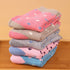 Wool Blend Terry Socks 5-Pack - Winter Thick Warm Mid Calf Crew Socks for Women - Small Heart Pattern Cotton Socks - 5 Pairs