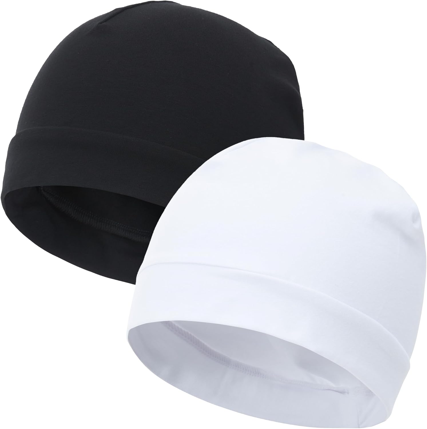 100% Cotton Skull Caps for Men Women Breathable Night Cap Sleep Hats Soft Lightweight Running Beanie Helmet Liner