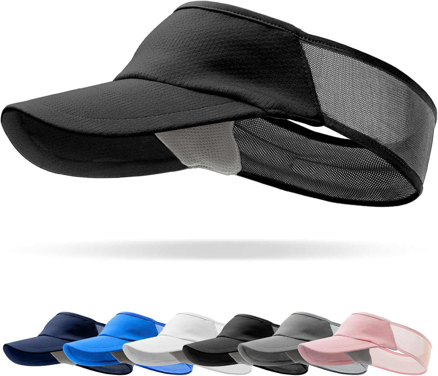 Sport Sun-Visor Hat Men Women Summer UV Protection, Lightweight Cooling Golf Running Tennis Sweat-Band Cap