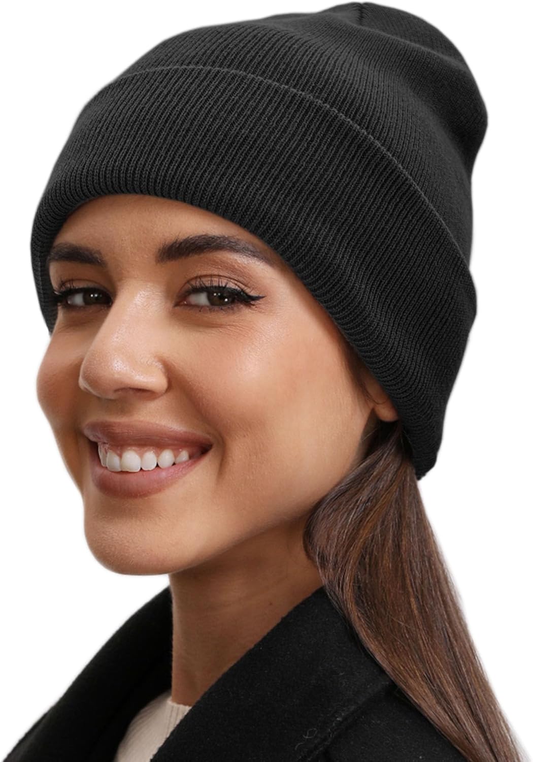 100% Cotton Beanie Hat- Unisex Ultra Soft Winter Warm Stretch Knit Cuffed Hats Fisherman Beanies Skull Cap