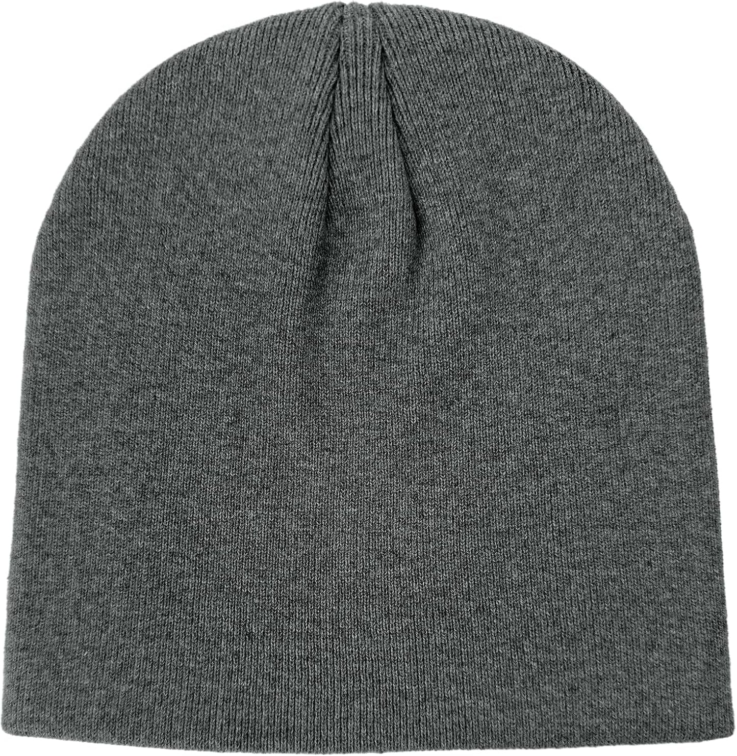 100% Cotton Beanie Hat for Men Women - Soft Unisex Winter Knit Skull Cap, Stretch Fashion Fisherman Beanie, Dark Gray