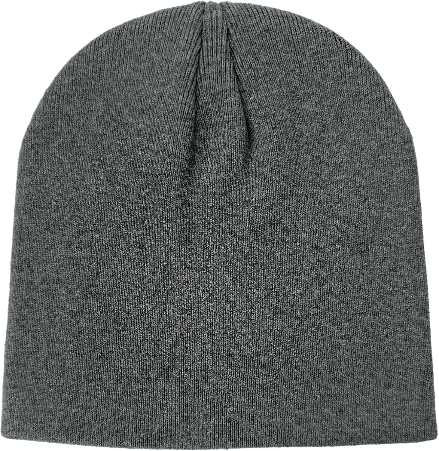 100% Cotton Beanie Hat for Men Women - Soft Unisex Winter Knit Skull Cap, Stretch Fashion Fisherman Beanie, Dark Gray