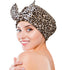 Luxury Shower Cap for Women, Shower Caps for Women Reable Waterproof, Hair Cap for Shower, Large Adjtable Bowknot Bath Cap for Long Hair Braids