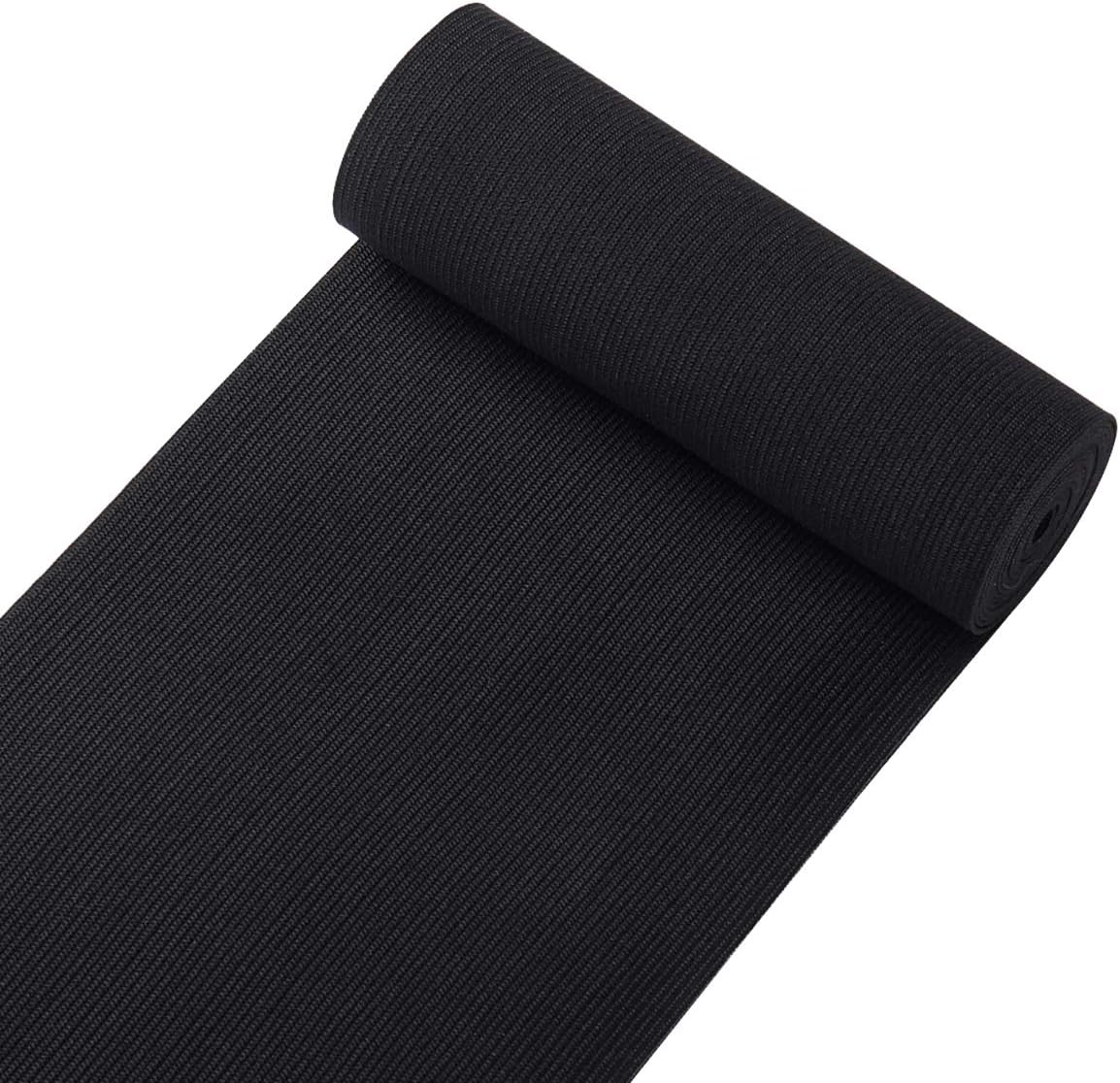 Knit Elastic Bands for Sewing Black Heavy Stretch High Elasticity Flat Elastic Cord 6 Inch Wide Braided Elastic Spool 2 Yard