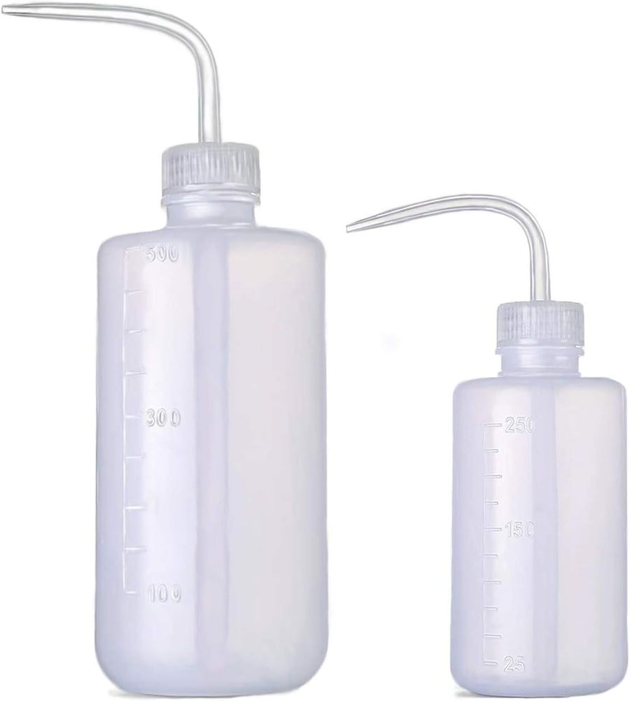 Squeeze Bottle Plant Watering Can Eye Wash Bottle Squeeze Irrigation Plastic Small Watering Can for Indoor Plants Tattoo (2pcs, 250ml and 500ml)