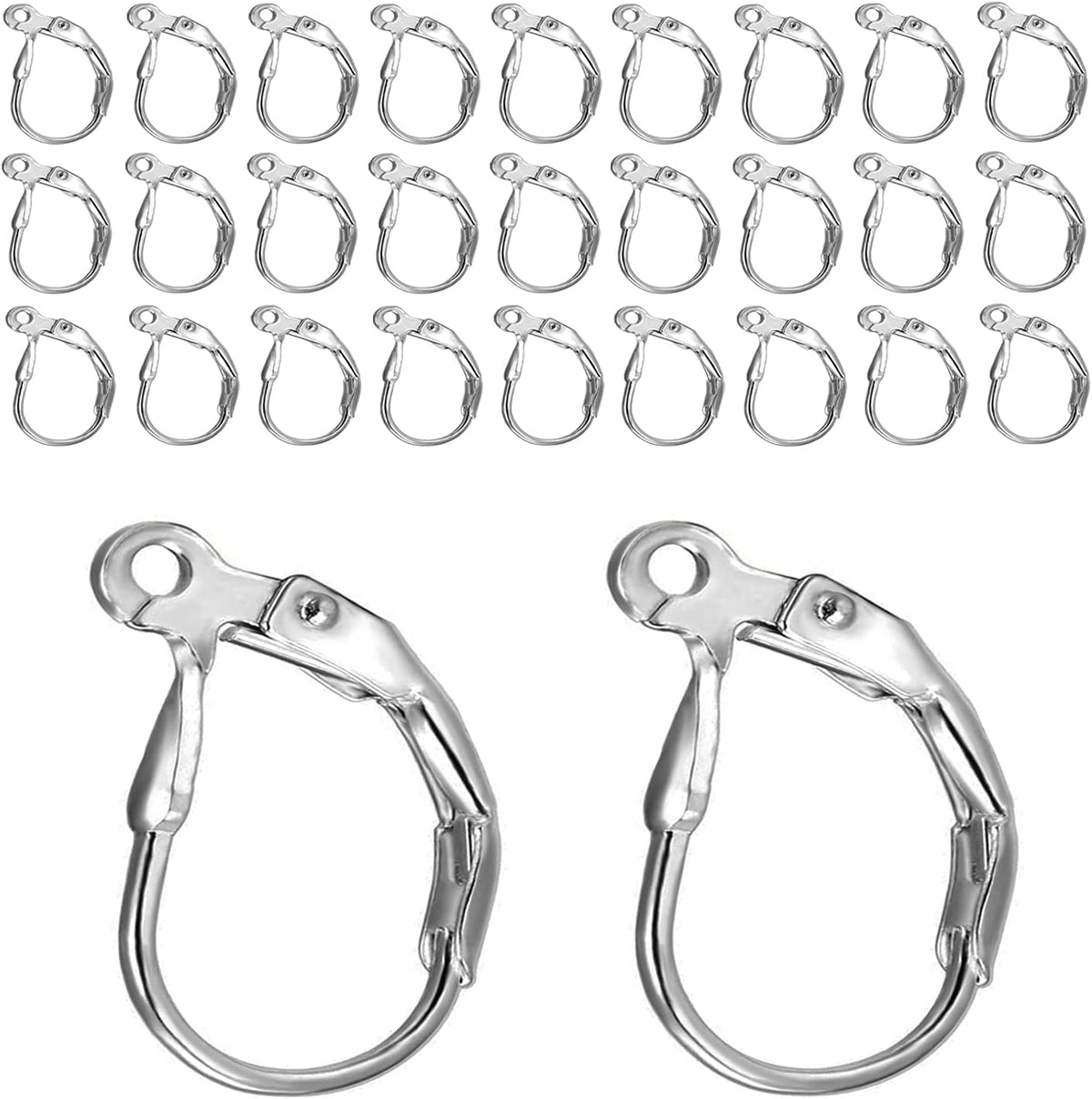 Stainless Steel Leverback Earring Hooks 100pcs French Ear Wire Lever Back Earwire for Jewelry Making Crafting