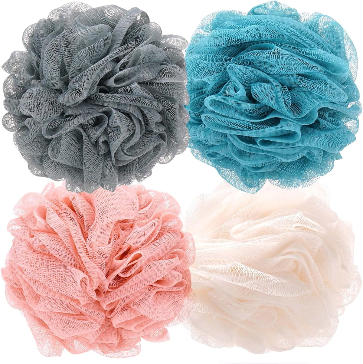 Loofah Bath Sponge Shower Loofah Shower Puff Soft Assorted Color Big 4 Pack