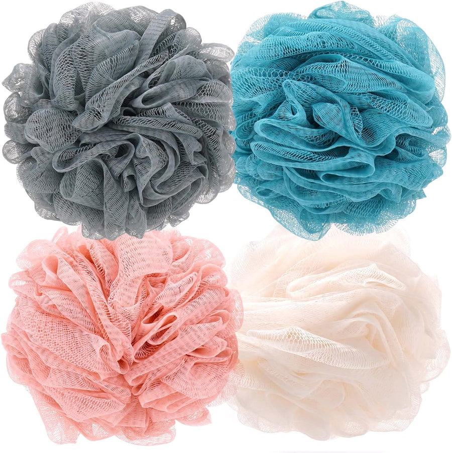 Loofah Bath Sponge Shower Loofah Shower Puff Soft Assorted Color Big 4 Pack