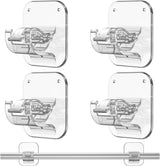 No Drill Curtain Rod Brackets No Drilling Holder 40LB - Renter Friendly Self Adhesive Hooks for Apartment Dorm Classroom Essentials Decor Hanging Drapes Rv Over Blinds Kitchen Bedroom Home