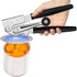 Commercial Heavy-Duty Manual Can Opener with Easy-Turn Crank, Long Rubber Handle & Magnetic Lid Holder