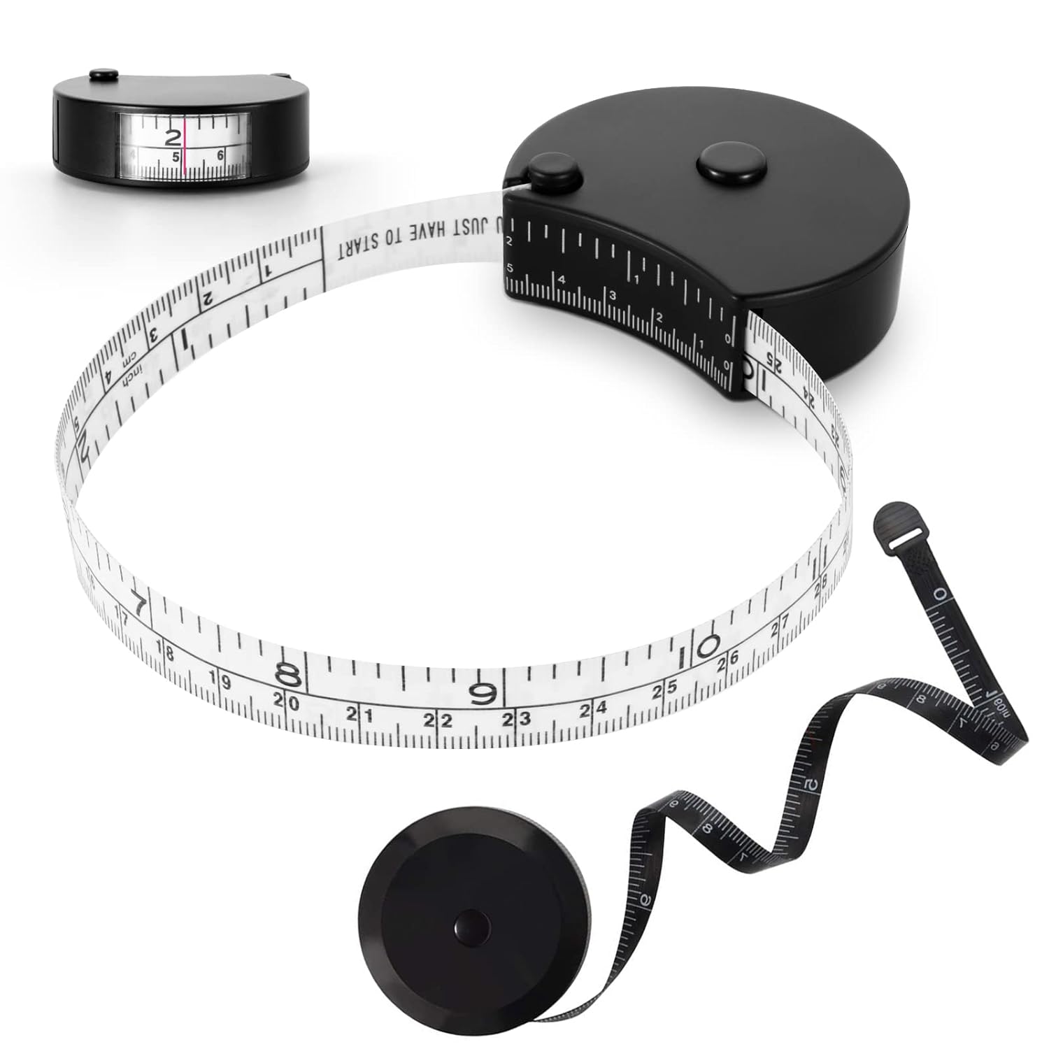 Upgraded Body Tape Measure for Weight Loss, Fitness, Bodybuilding, Mcle Gain. Lock Pin, Retractable Button, Soft Sewing Tape for Tailors, Measures Body Part Circumferences, 60Inch/150cm, 2Pcs