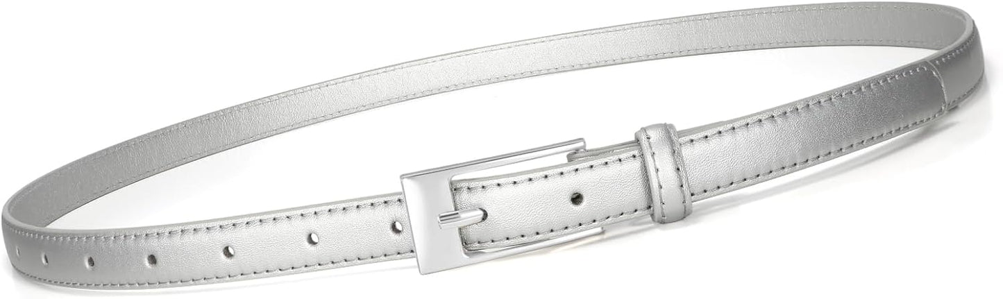 Thin Belts for Women Skinny Leather Belt Women for Dress Jeans Fashion Waist Belt