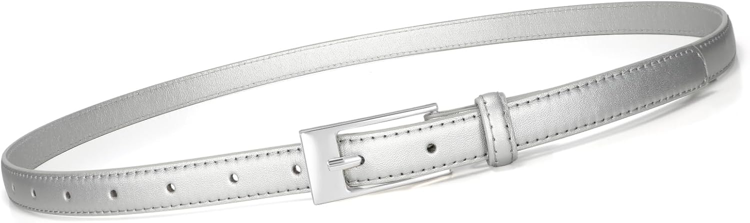 Thin Belts for Women Skinny Leather Belt Women for Dress Jeans Fashion Waist Belt