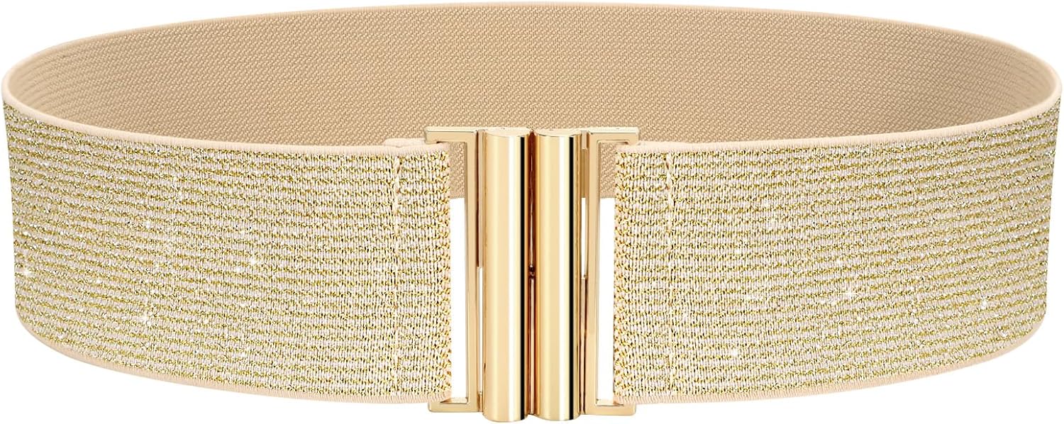 Wide Elastic Stretchy Belts for Women, Trimmer Stretch Waistband Retro Waist Belt for Dresses