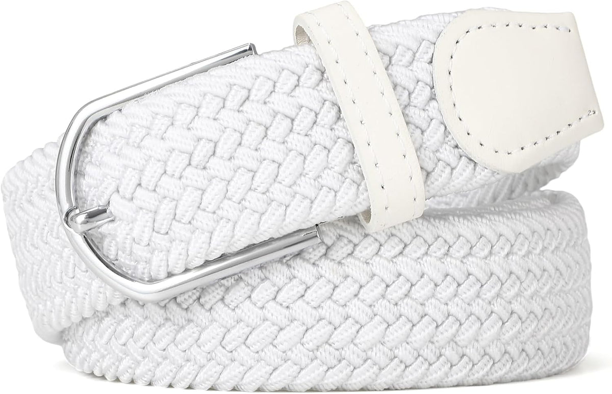 Women Braided Stretch Belts Elastic Canvas Woven Belts For Jeans Pants