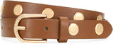 Skinny Leather Belt for Women Studded Thin Belt for Fashion Jeans Dress Ladies Waist Belts