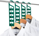 Space Saving Hangers for Clothes - 4 in Pack, Heavy Duty Plastic, Multi Closet Space Savers for Shirts, Pants, Jeans, Sweaters - Hanger Organizer Space Saver