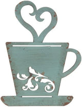 Turquoise Rty Metal Coffee Cup Wall, Kitchen, Restaurant, Coffee Shop Decor!
