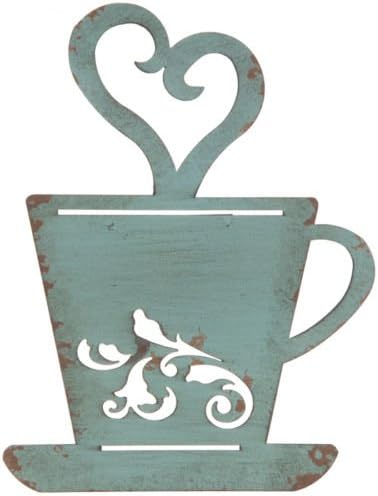 Turquoise Rty Metal Coffee Cup Wall, Kitchen, Restaurant, Coffee Shop Decor!