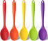 5PCS Small Silicone Spoons, 8 Inch Silicone Mixing Spoons for Baking, Cooking, Tasting, Quiet Stirring Hot Cocoa, Sauce, Risotto, Safe & Nonstick, Kitchen Gifts for Women, Cooking Gifts for Men