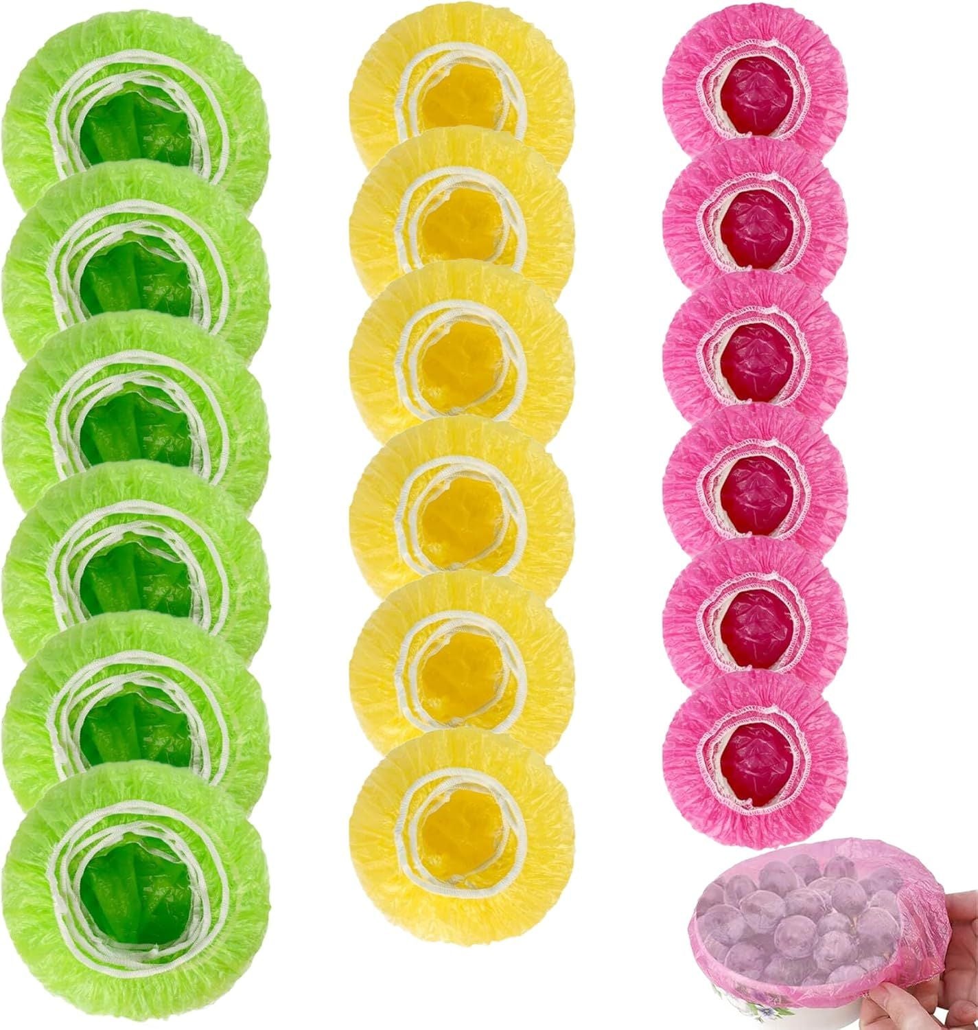 120PCS Reusable Bowl Covers – Elastic Plastic Food Storage Wraps for Kitchen, Baking, Picnics & Family Use, 3 Sizes (Large, Medium, Small)