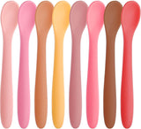 8-Piece Silicone Baby Spoons, First Stage Infant Self Feeding Spoons, Soft-Tip Gentle on Gums, Baby Utensils, Infant Training Spoon, Dishwasher Safe & Boil-proof