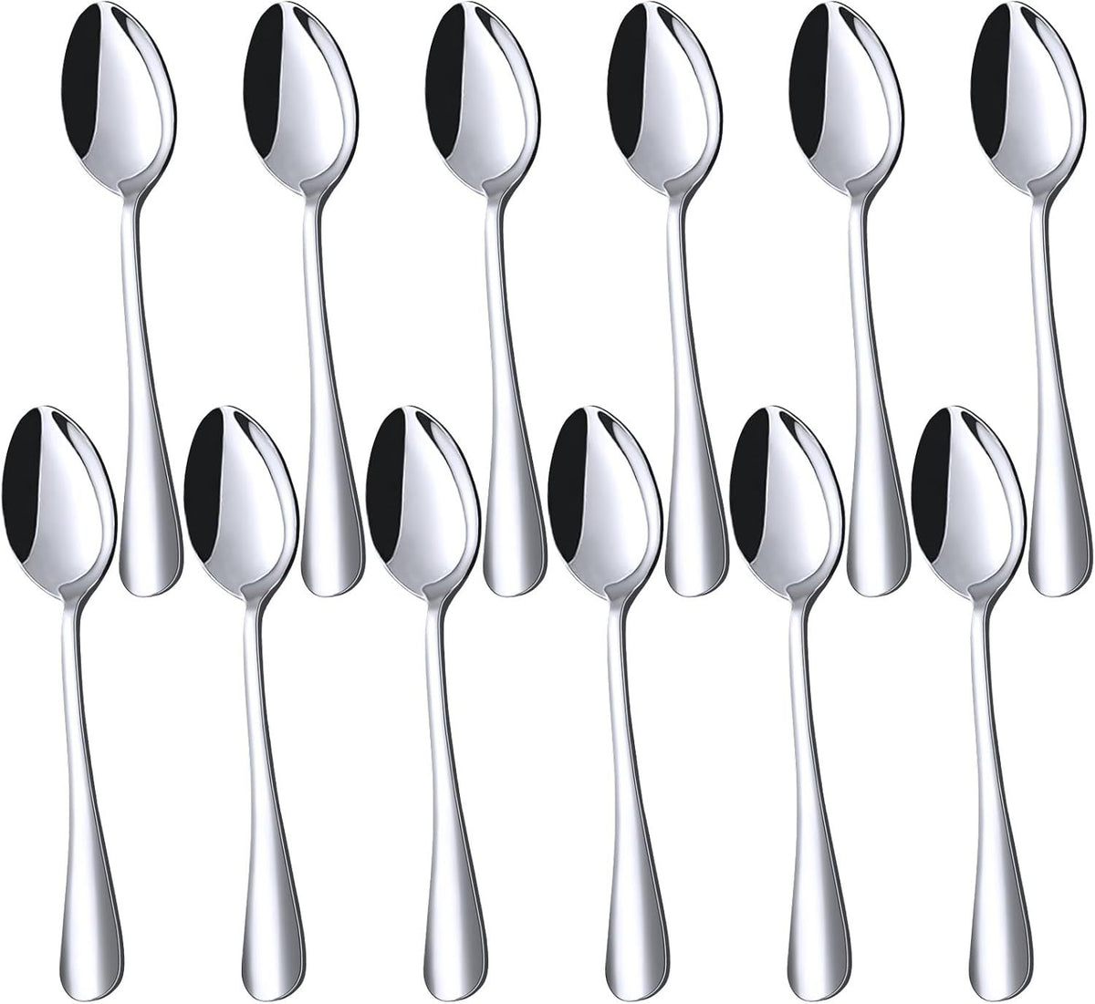 Mini Coffee Spoons, 12PCS 4.9 Inch Stainless Steel Demitasse Espresso Spoons for Stirring Coffee, Tea, Hot Cocoa, Sugar, Tasting Desserts & Appetizers, Dishwasher Safe, Perfect Gifts