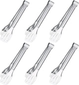 6PCS Serving Tongs, 7Inch Buffet Tongs, Stainless Steel Food Tong Small Serving Utensils for Cooking, Entertaining, Salad, Barbecue, Buffet, Toast and Steak by  (Stainless buffet tongs)