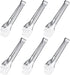 6PCS Serving Tongs, 7Inch Buffet Tongs, Stainless Steel Food Tong Small Serving Utensils for Cooking, Entertaining, Salad, Barbecue, Buffet, Toast and Steak by  (Stainless buffet tongs)