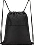 Drawstring Backpack Water Resistant String Bag Sports Sackpack Gym Sack with Side Pocket for Men Women