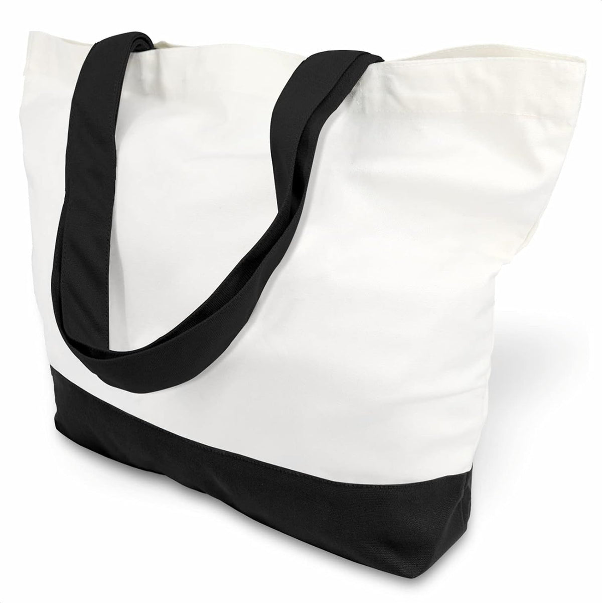1 | 3 | 6 | 12 | 24 Pack Super Strong Large 12oz Cotton Canvas Tote Bag, Reusable Grocery Shopping Cloth Bag, Fashionable Two-Tone Tote for Crafts, DIY Your Creative Designs (Pack of 1)