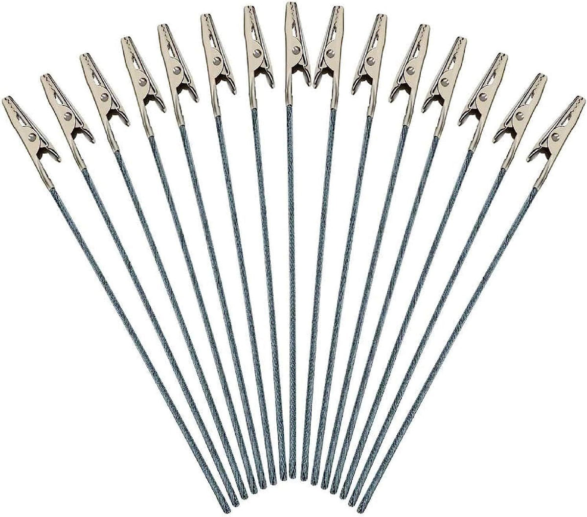 50Pcs Metal Wire Alligator Clamp Long-Tailed Alligator Iron Clip Clasp for DIY Card Clip Holder 6 inch (150mm)
