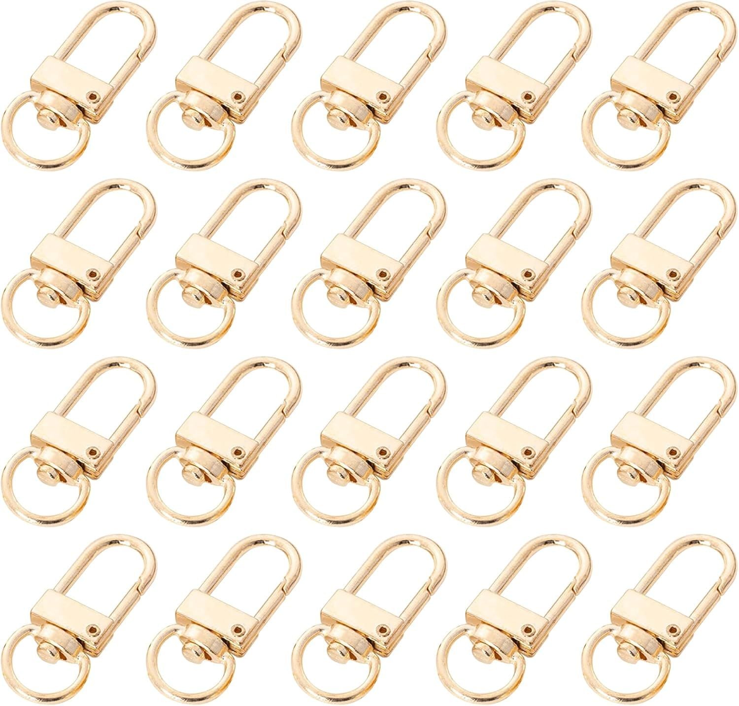 20 Pack Gold Metal Lobster Claw Clasps, 360° Swivel Lanyard Snap Hooks Lobster Clasp for Keychains, Key Chain Hooks for Jewelry Making Purse Bags DIY Crafts Pet Collar