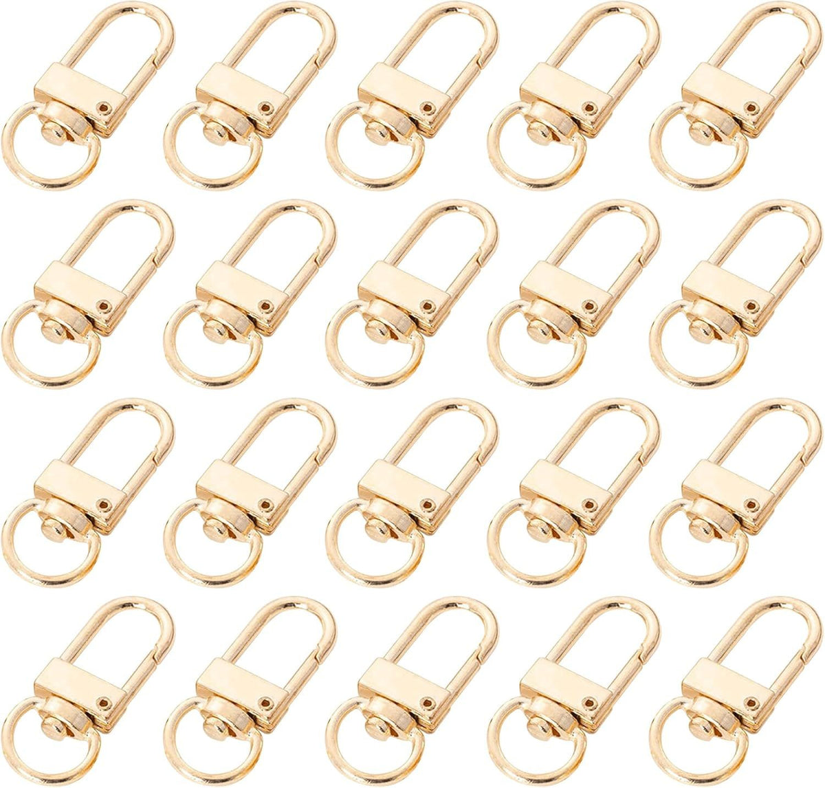 20 Pack Gold Metal Lobster Claw Clasps, 360° Swivel Lanyard Snap Hooks Lobster Clasp for Keychains, Key Chain Hooks for Jewelry Making Purse Bags DIY Crafts Pet Collar