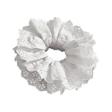 White Scrunchie, Extra Large Lace Scrunchies for Women, 7 Inch Oversized Scrunchie, Satin Big Scrunchies White Hair Ties for Women Girls Thick Thin Hair