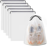 Clear waterproof shoe bag with drawstring closure