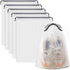 , Waterproof Travel Drawstring Shoe Bags for Packing, Storage, Travel Essentials for Men and Women, 15.7 x 11.8 inches, Clear, 5 pieces
