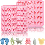Cute Baby Silicone Fondant Cake Mold, Baby Feet Molds Baby Onesie Baby Bottle Pacifier Mold, Silicone Chocolate Candy Mold Baking Mould for Baby Shower Cake Decoration Gummy Sugar Cupcake Topper