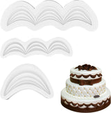 Fondant Swag Molds | Cake Border Draped Swag Silicone Mold | 3Pcs Set Wave-shaped Molds for Baking & Decorating | Safety Cake Mold for Fandant Candy Chocolate | Wedding Birthday Party Cake Decoration