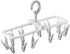 2 Pack Clothes Drying Rack with 12 Multiple Clips, Foldable Portable Travel Hanger for Socks Underwear Bras (White)