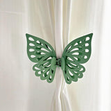 Butterfly Shape Curtain Claw Clips 2 Pack, Decorative Curtain Holder for Living Room Bedroom, Creative Drapery Tieback (Green,2)