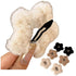 6 Pcs Plush Star Hair Clips for Women Girls, Winter Hair Accessories Fuzzy Hairpins for Bangs Side Hair Holders (Mix)