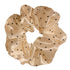 2 Packs Large Scrunchies Black White Polka Dot Satin Elastic Hair Tie, Classic Elegant Nostalgia Hair Band for Women (Beige)