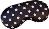 Black White Polka Dot Cooling Silky Sleep Eye Mask for Women, Nap Eye Cover for Students Office for Summer (Black)