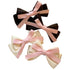 4 Pcs Cute Silky Bow Hair Clips for Girls Women, Princess Style Hair Pins Hair Accessories for Twin Tails (Black White)