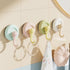 4 Pack No-Drill Reusable Vacuum Suction Hooks, Pastel Colors Heavy-Duty Door Towel Hook Bathroom Wall Organizer (Blue Pink Green White)