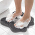 Silicone Shower Foot Scrubber Mat,Back Washer Bath Wash Pad Exfoliating & Massage, Wall Mounted Slip Strong Suction Cups for Use in Cleaner Men and Women (Grey)