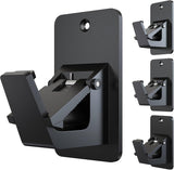 Adhesive No Drill Curtain Rod Brackets - Heavy Duty 30LB Holders for Bathroom Bedroom Kitchen, Universal Damage-Free Window Rod Hooks with Nail-Free Installation (4PC Black)